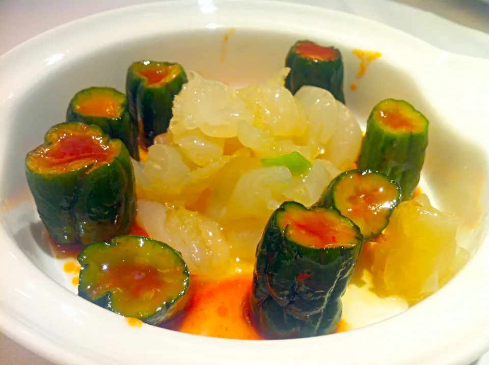 Sliced jelly fish with cucumber|skyblueさん