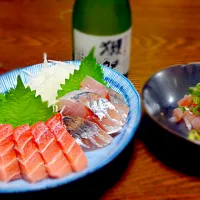 黄金あじとめばちマグロの刺身|Eizou Tsujiさん