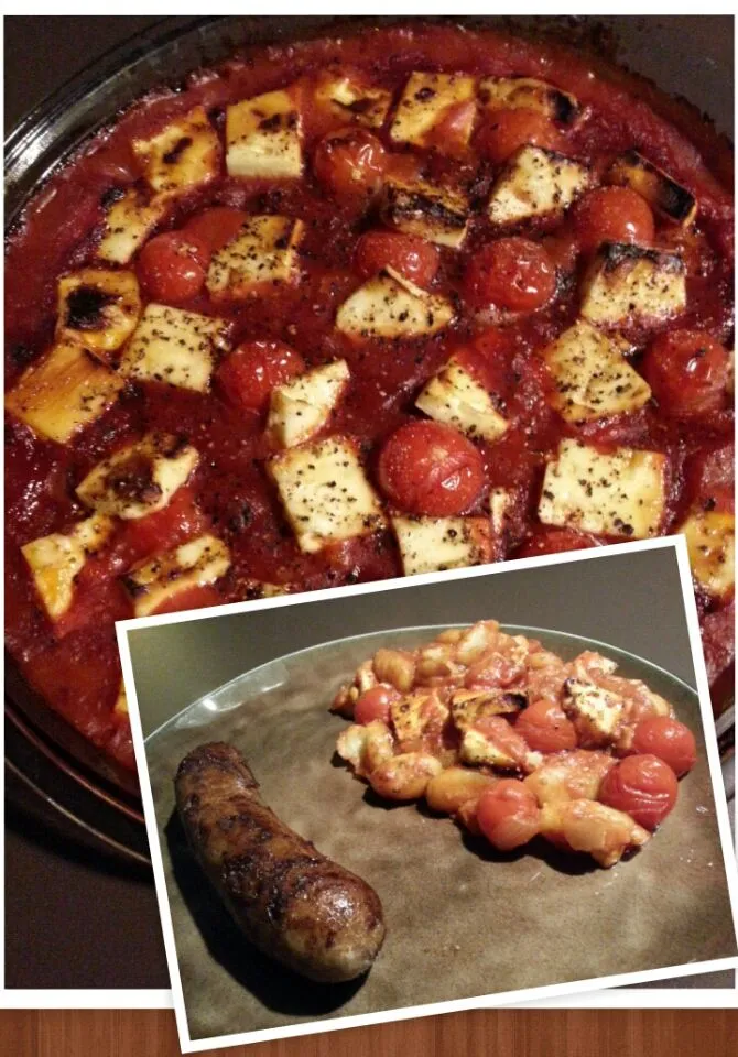 Snapdishの料理写真:Gnocchi oven dish with tomato sauce, feta cheese and our homemade Pfälzer würstchen|Frank&Jolanda - Eteninbeeldさん