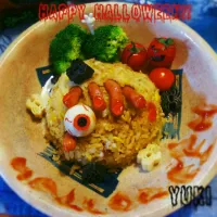 Snapdishの料理写真:ハロウィン ホラー・ナイトなチャーハン♪