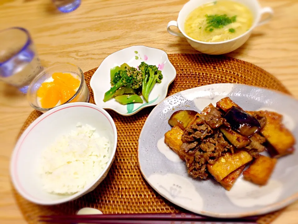 お肉と厚揚げの甘辛炒め|ゆきぼぅさん