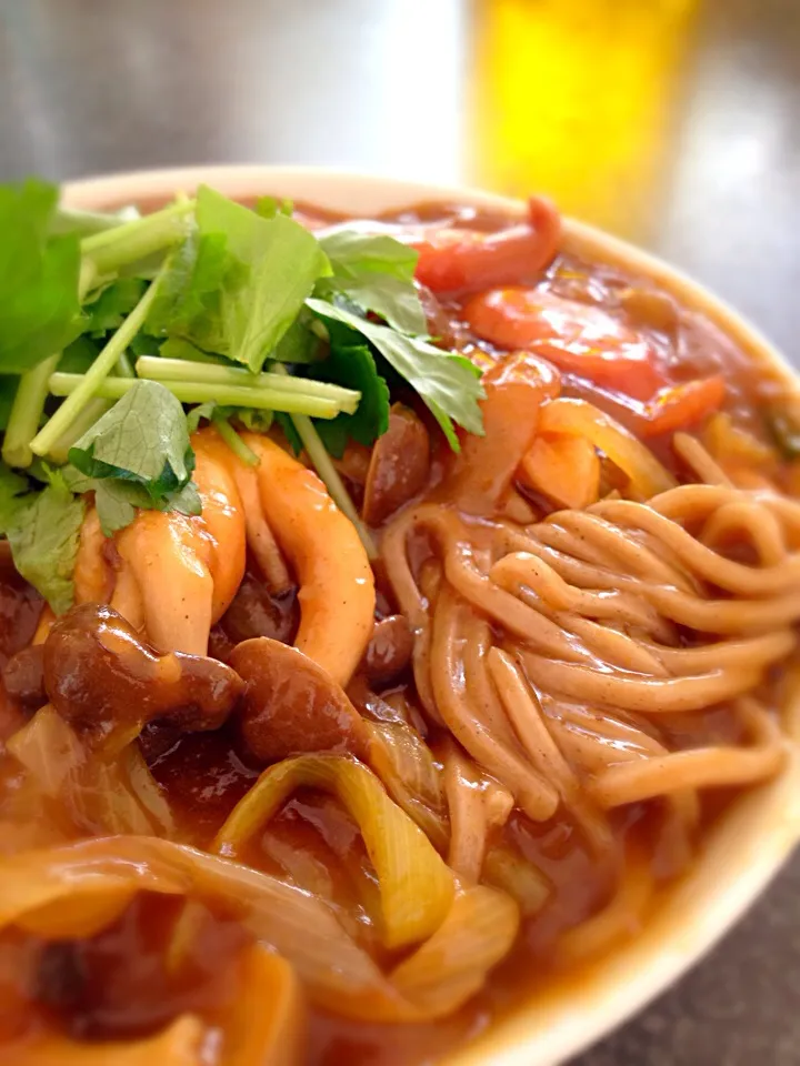 ( ꒪□꒪)‼決壊寸前🍛カレー蕎麦|がぁがさん