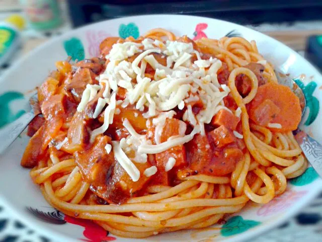 Snapdishの料理写真:Hubby Special ♡ Bacon Spaghetti ♡|Fennyyapさん