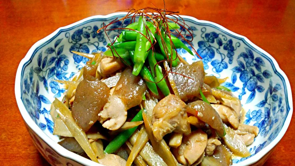 笹掻き牛蒡と鶏肉の炒め煮|ｋｚｓｙｋさん