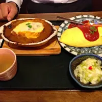 煮込みハンバーグと小さめオムライス|naoさん