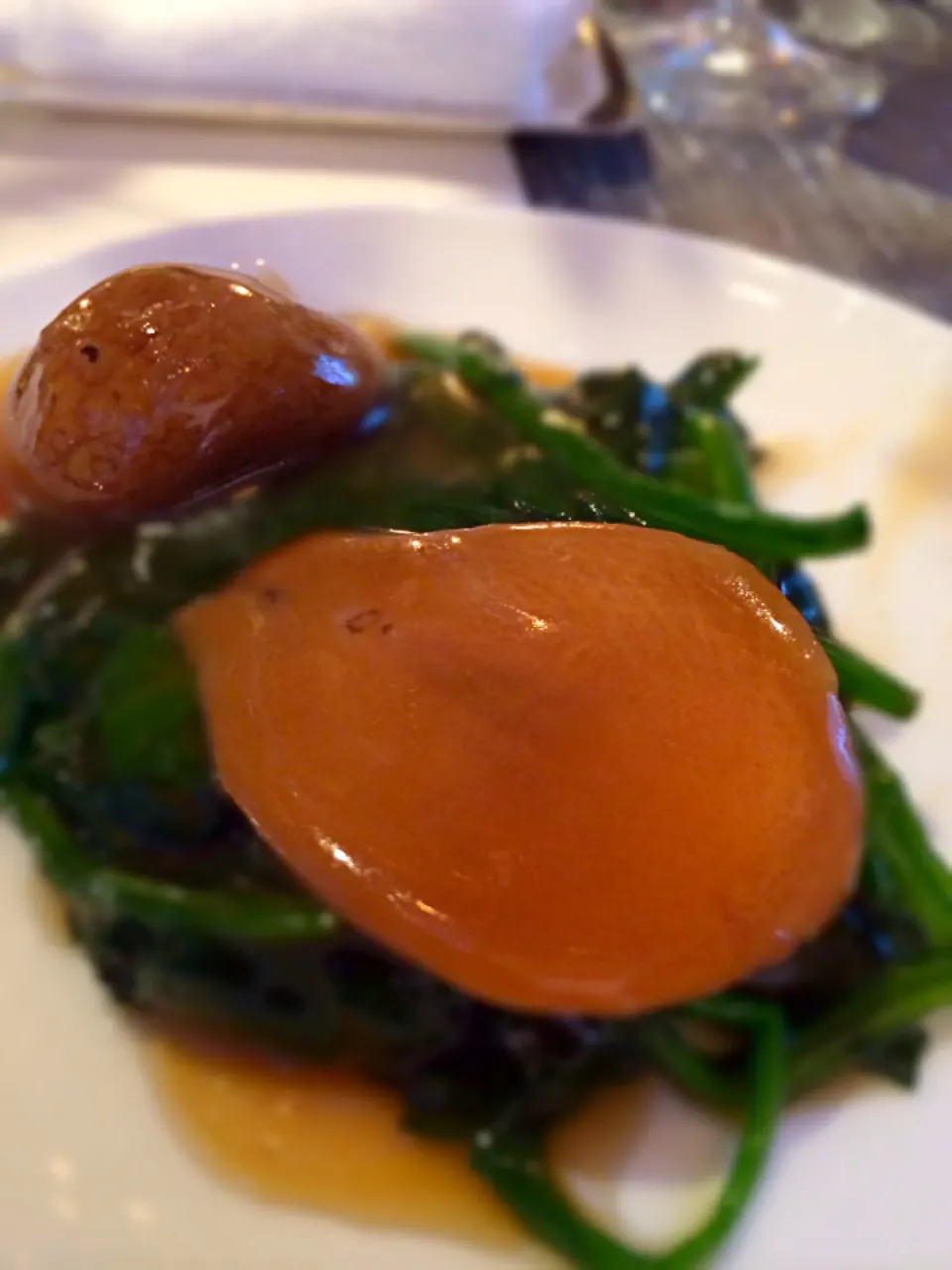 Braised abalone with mushroom n spinach|Mak Toniさん