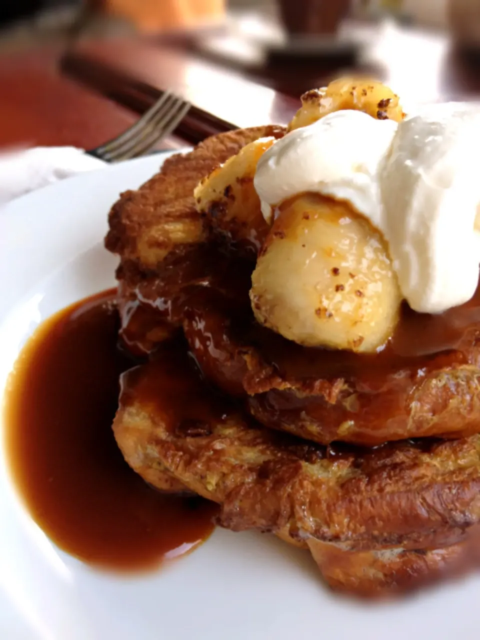 French toast with banana & caramel sauce|12Dragonさん