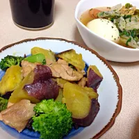 Snapdishの料理写真:鶏ももとさつまいもほっくり煮＆トマトケチャップでポトフ(*^_^*)|ゆかぽんたさん