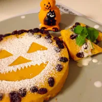 ハロウィンにクッキー入りパンプキンチーズケーキ♥️