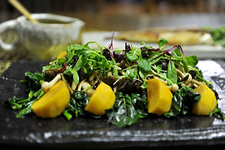 시금치 버섯 샐러드 spinach mushrooms salad with mixed balsamic, olive oil and mustard seed sauce|제니 [Jenny]さん