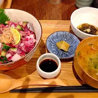 Snapdishの料理写真:箱根の鯵彩丼|すわっちさん