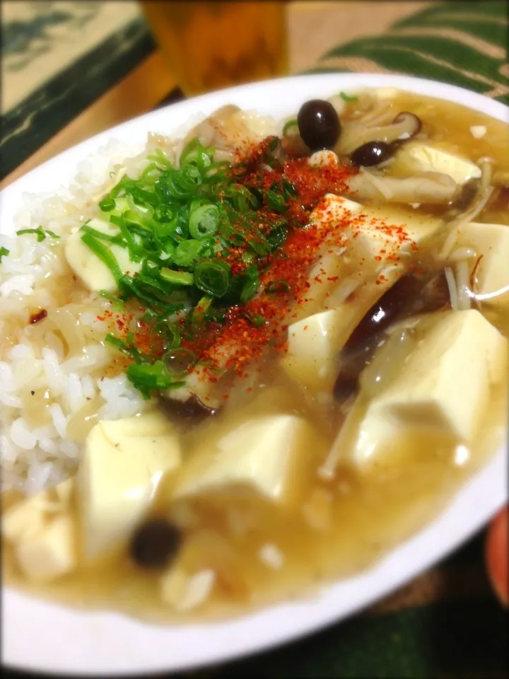 Snapdishの料理写真:きのこと豆腐の和風あんかけ丼|寺尾真次さん