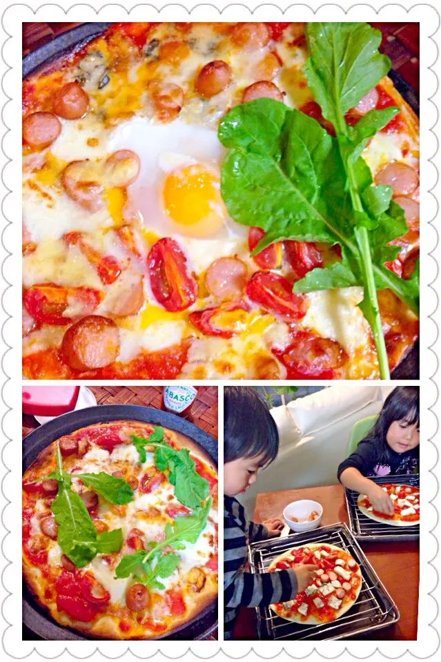 Pizza Bismarck&Margarita🍕ﾋﾟｯﾂｧﾋﾞｽﾏﾙｸ&ﾏﾙｹﾞﾘｰﾀ w/kids|🌈Ami🍻さん