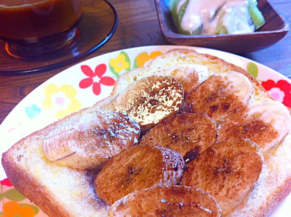 バナナチョコフレーバートースト 🍌🍞🍫٩꒰৹৺৹ઌ꒱♡|桜生姜さん