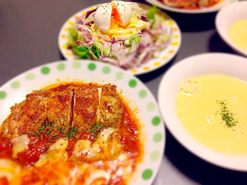 メインはチーズチキンソテー|あおいさん