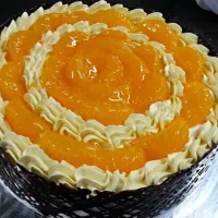 Snapdishの料理写真:Golden Orange Net Cake from Celebrations Fine Confections Mumbai Breach Candy|Mehernosh Kersi Khajotiaさん