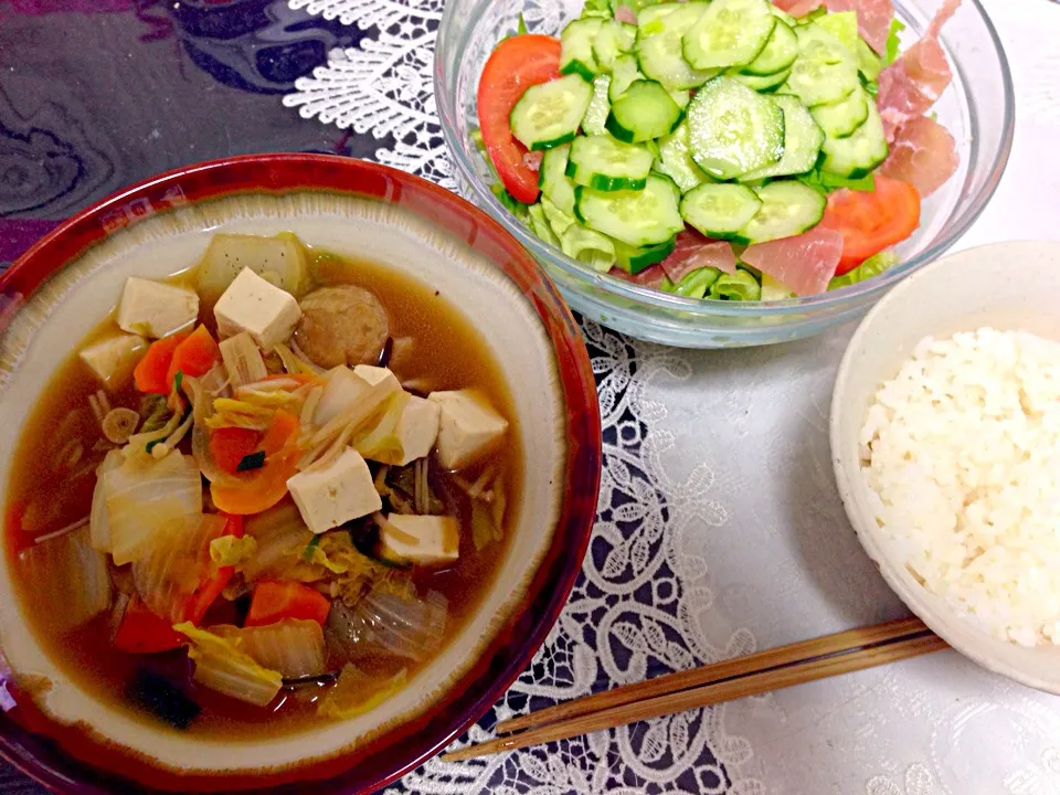 具だくさん白菜スープの晩ご飯|やすさん