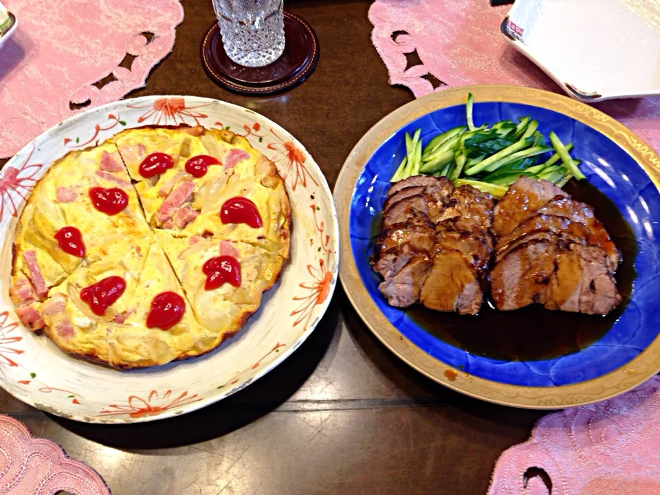 スペイン風オムレツと焼き豚|富永のり子さん