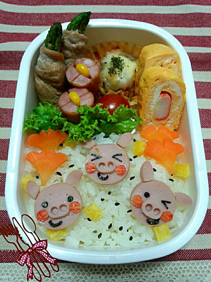 なかよし子ぶたｻﾝお弁当♪|Junkoさん