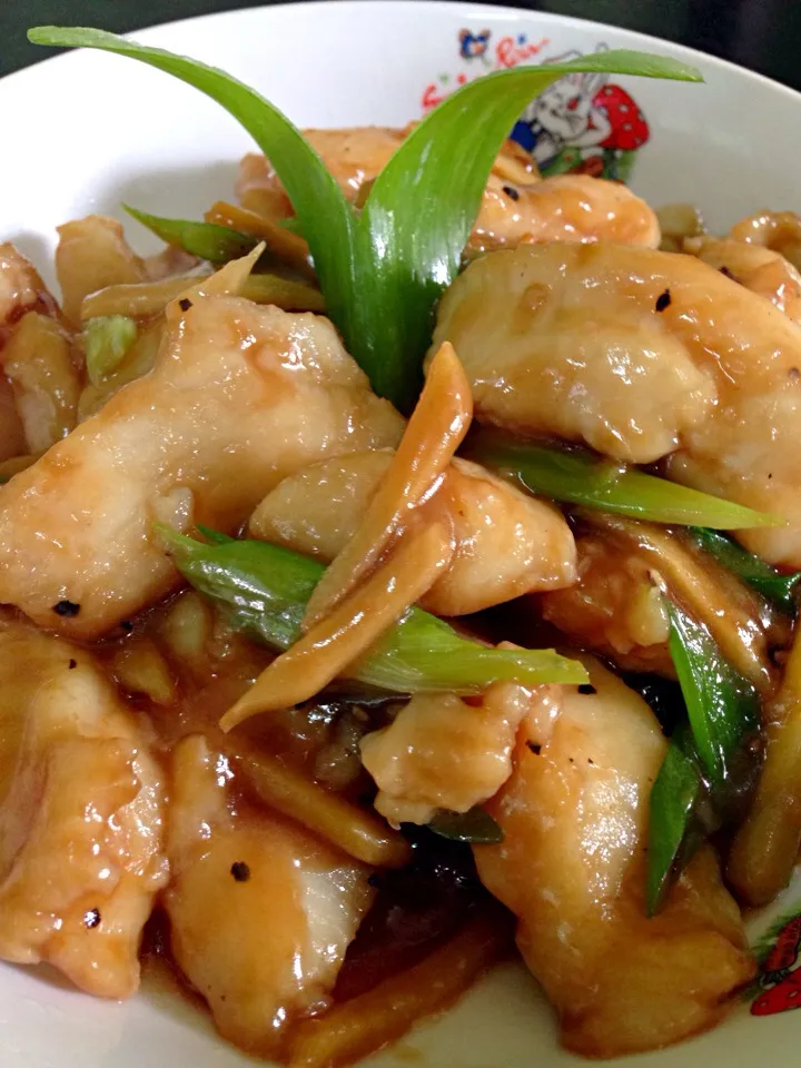 my fishfillet with ginger and scallion (chinese style)|josielyn bolisayさん