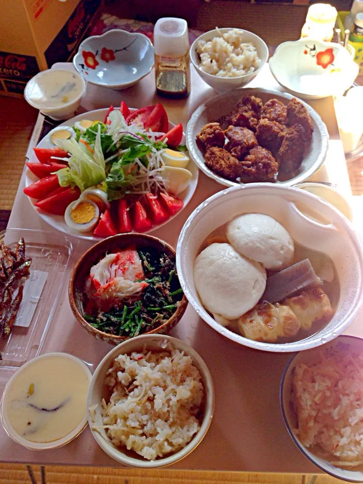 実家ごはん 筍とカニの炊き込みご飯＆セブンイレブンおでん他！|ponnaoさん