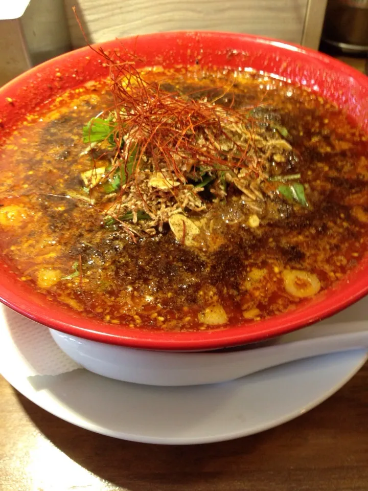 Snapdishの料理写真:激カラシビレ担担麺 赤ずきん|中華蕎麦 銀時さん