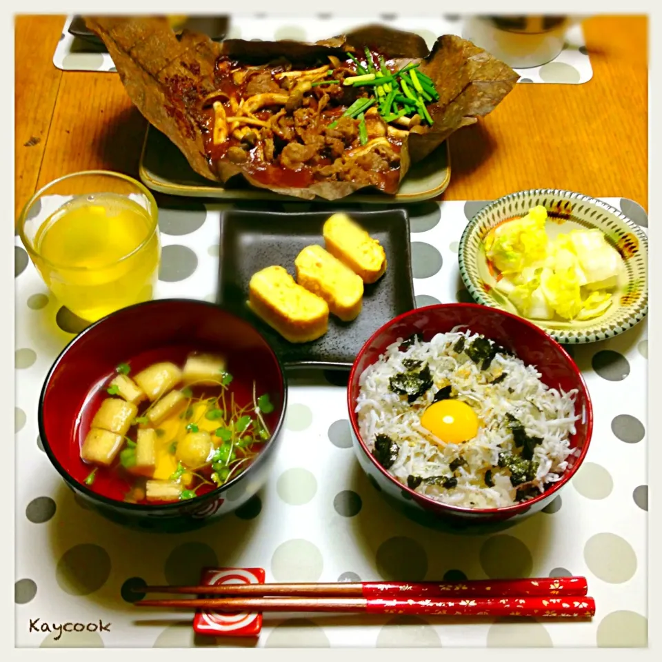 しらす丼と朴葉みその夕飯🐾|Asahimaruさん