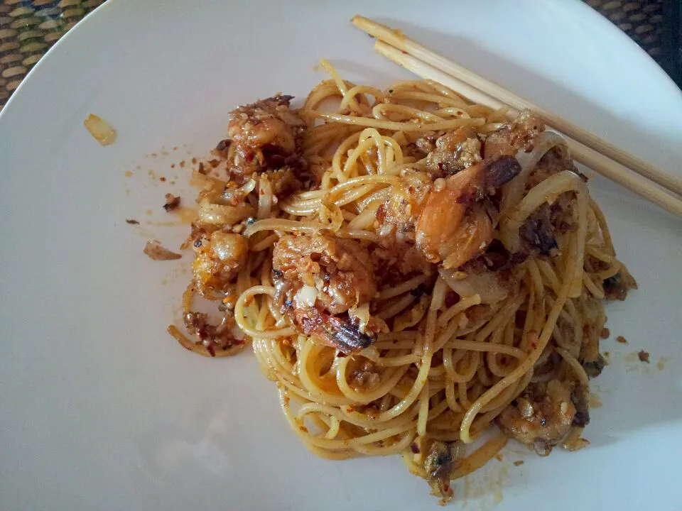 oriental style ...spicy shrimp pasta..made by my love|anna c.さん