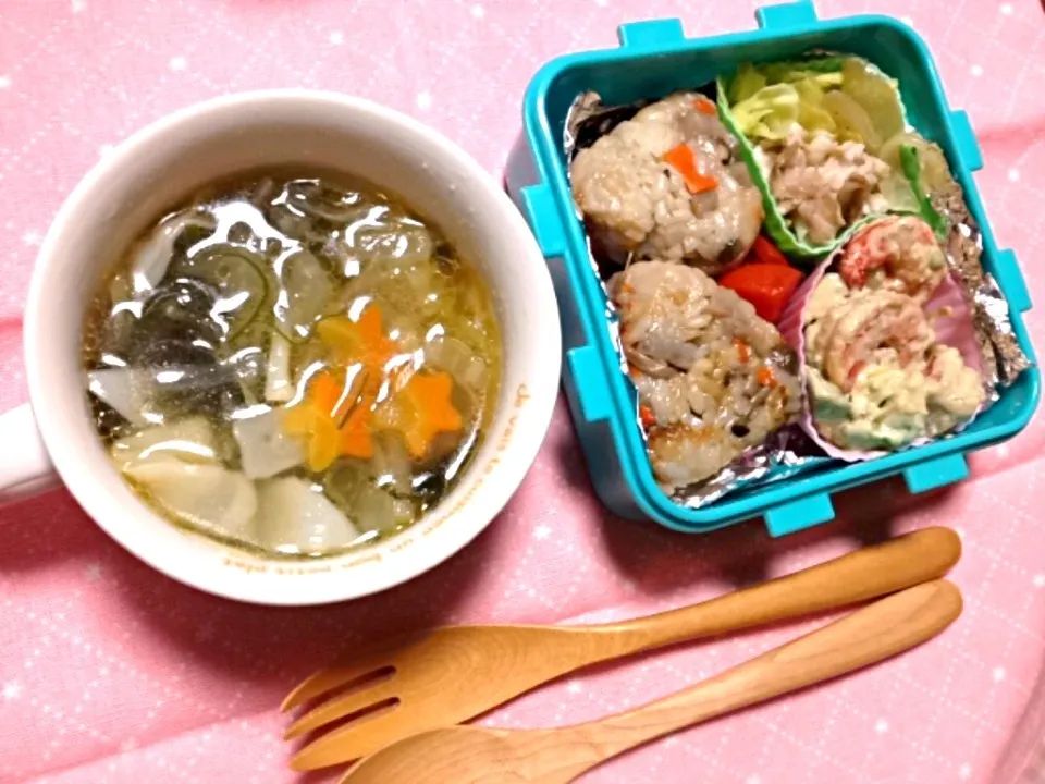 ワンタンスープ弁当|ゆか(´･ω･`)ぽそさん