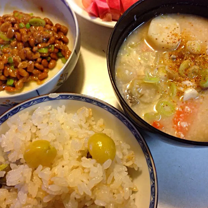 粕汁 銀杏ご飯で朝食☺️|sasaちゃんこ😎さん