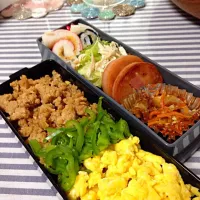 Snapdishの料理写真:旦那さん弁当☆三色ご飯|マイ☆さん