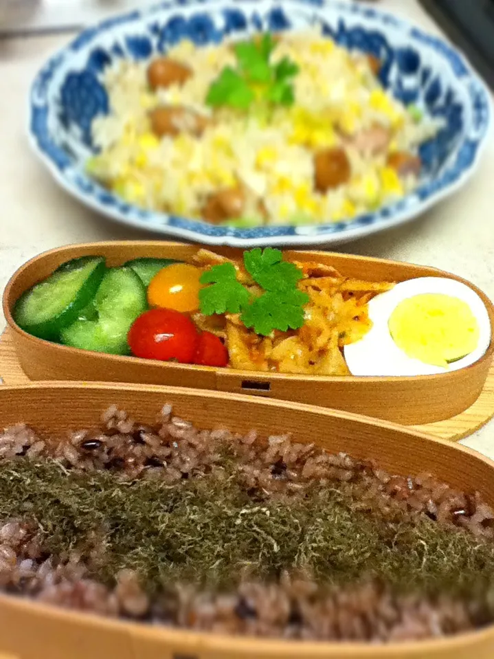 Today's lunch box & plate. JKは開校記念日でお休みだって。いいなあ。|hoppycowさん