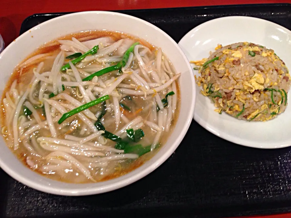 モヤシあんかけ麺定食|神龍さん