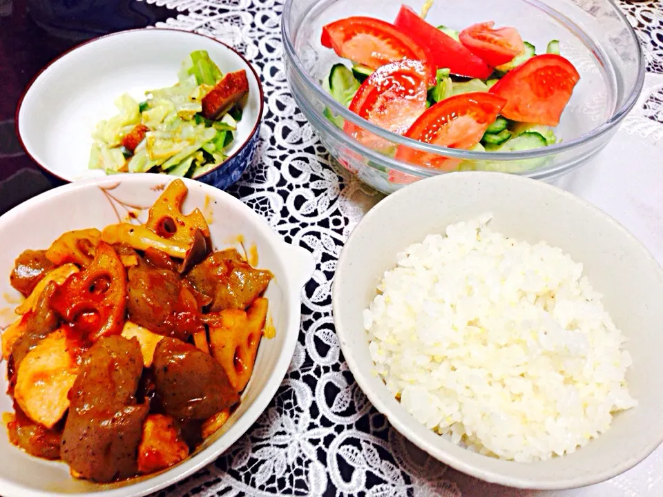 筑前煮風煮物の晩ご飯|やすさん