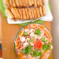 Spring rolls & Seafood Salad|Nini Siliyaさん