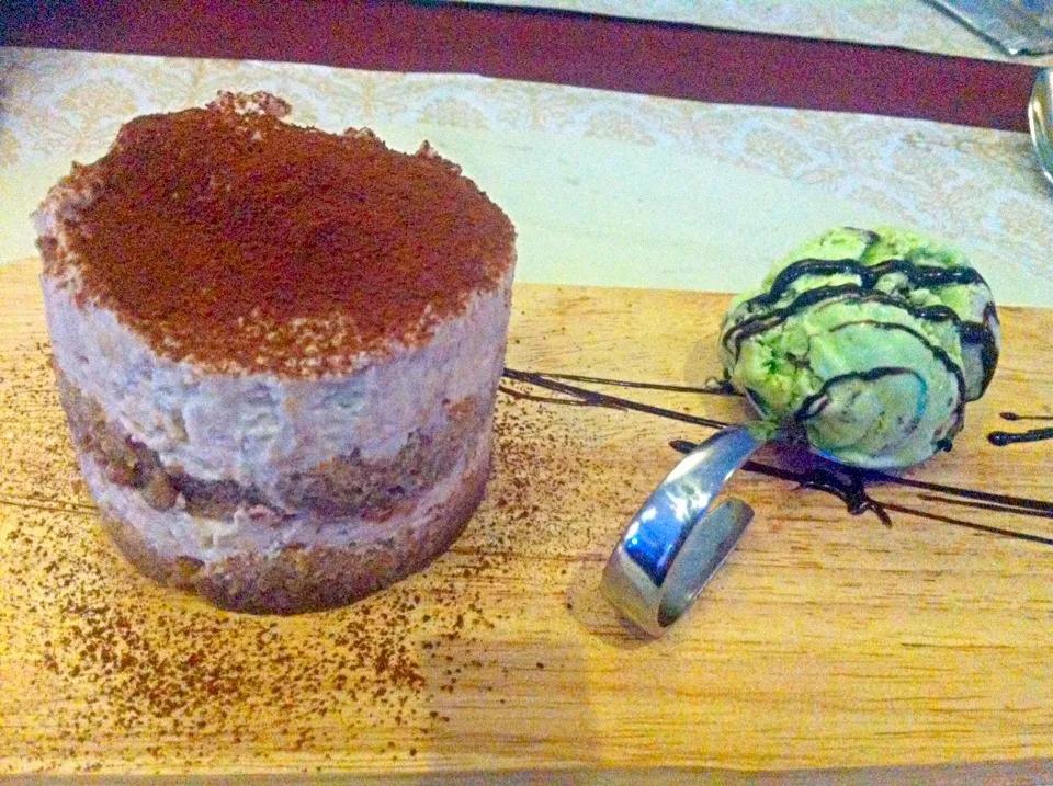 Tiramisu & mint ice cream|skyblueさん