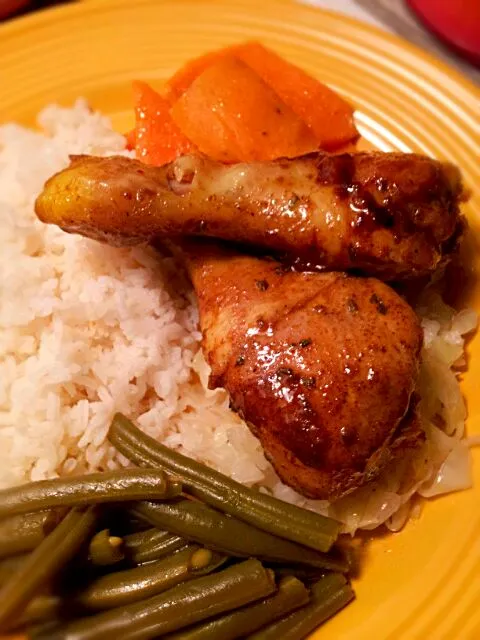 Snapdishの料理写真:currychicken with green bean and candy yam|aimipastaさん