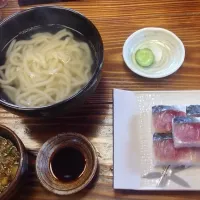 Snapdishの料理写真:釜揚げうどん＆魚鮨|hondaさん