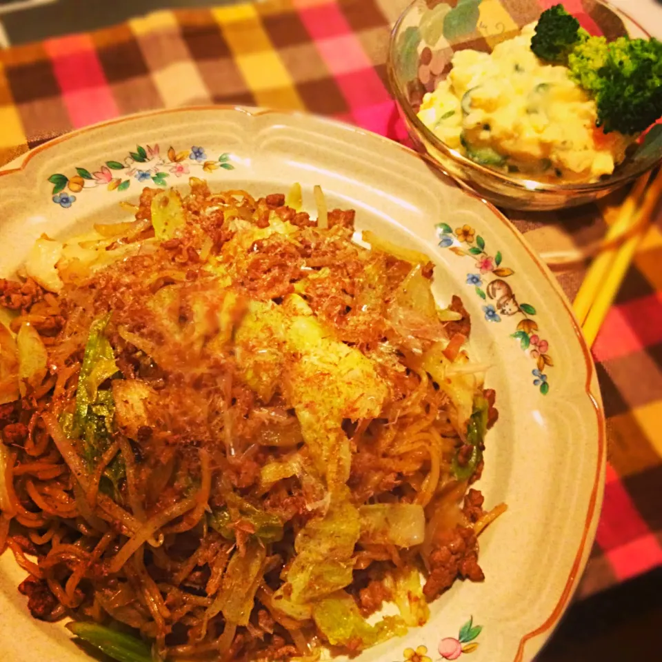 焼きそば,ポテトサラダ|りーぴんさん