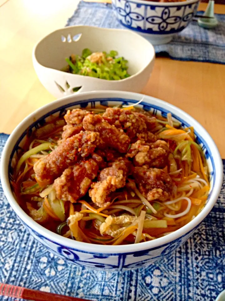 唐揚げポン酢のっけ素麺|南魚海さん