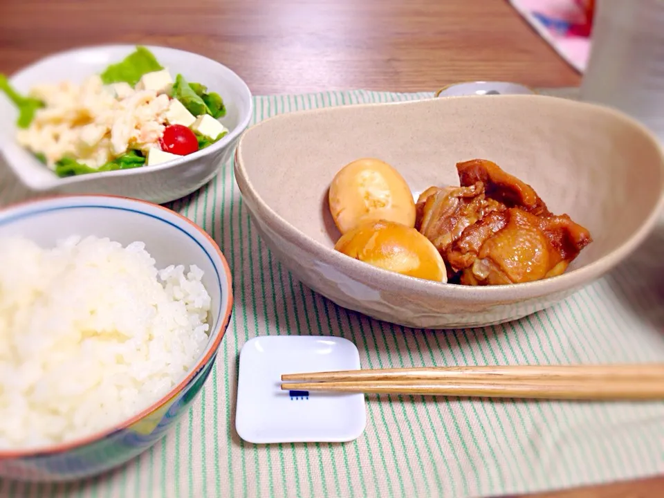 またまた鶏肉と玉子の黒酢煮|はなおさん