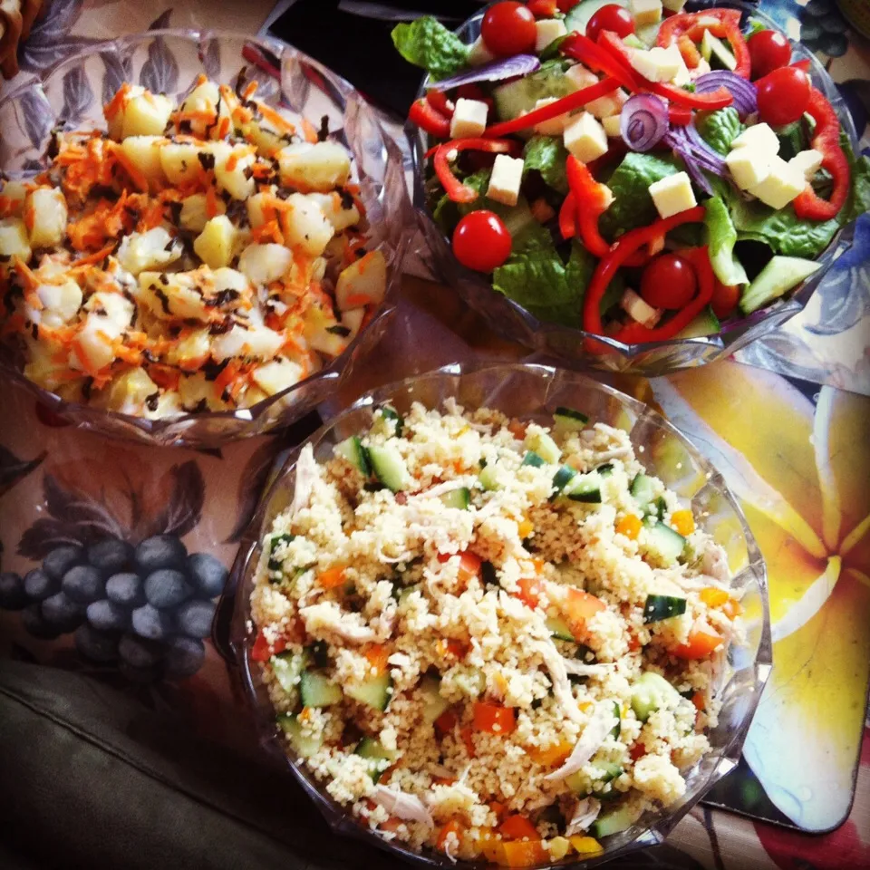 Potato Salad, Greek Salad and Roasted Chicken Couscous|Cora Russell-Murphyさん