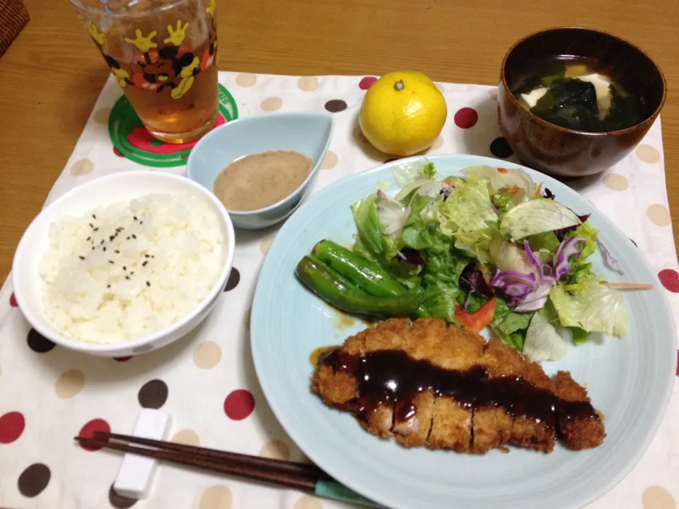 豚カツメインの晩ご飯|miyamegu**さん