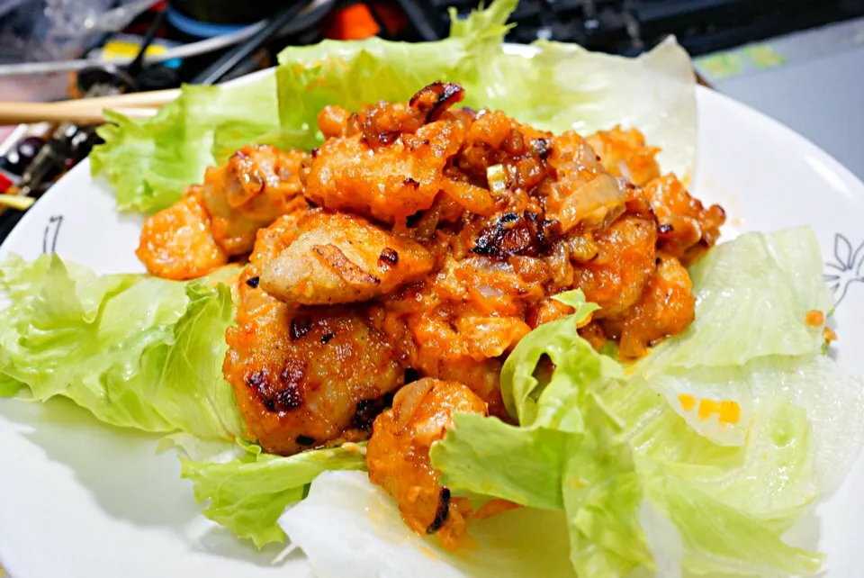 竜田揚げ fried chicken with crispy katakuri flour|Magoshi YZ250さん