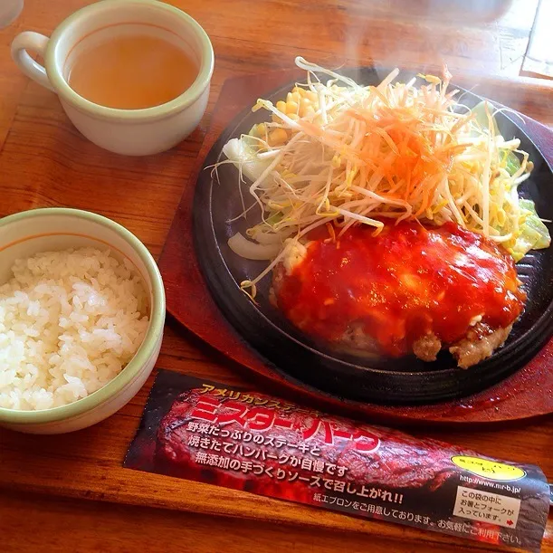 チーズハンバーグのランチ|ピンコさん