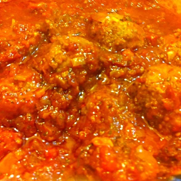 Ground turkey and pork meatballs in tomato ssuce|virginia frasseさん