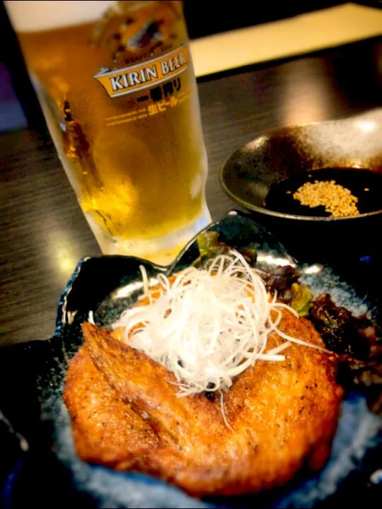 Snapdishの料理写真:おやつビール(●´∀｀●)ｳﾏｲﾖﾈ!!
湯処 あきるのとき内のお食事処にて…♪|のものも🍻さん