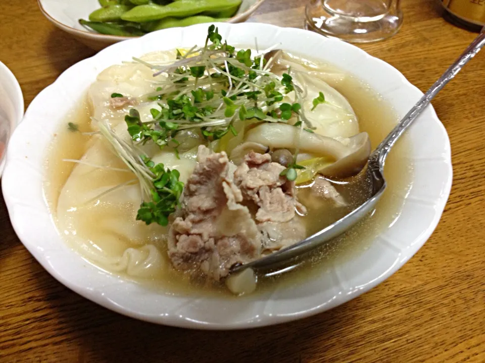 gyoza dumpling soup. 水餃子|Magoshi YZ250さん