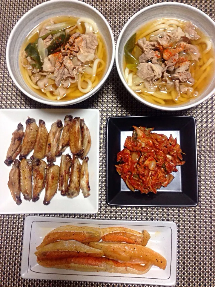 Udon, Tebasaki, Kimchi, Salmon|Einjheru Igamiさん