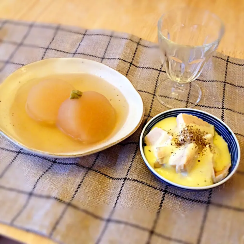 大根煮と蒸し鶏チーズがけ|ももさん